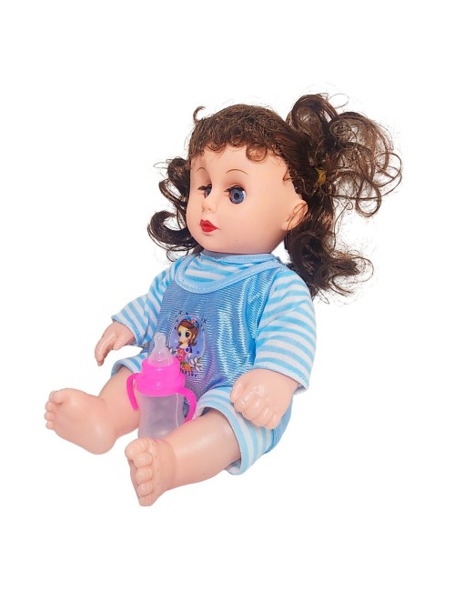 Muñeca Tierna En Pijama Con Tetero En Bolso Juguete Niñas