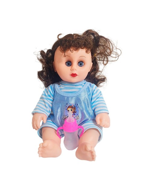 Muñeca Tierna En Pijama Con Tetero En Bolso Juguete Niñas