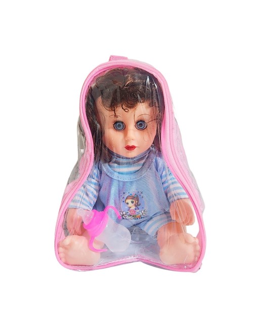 Muñeca Tierna En Pijama Con Tetero En Bolso Juguete Niñas