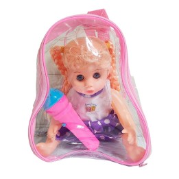 Muñeca Vestido Con Microfono En Bolso Juguete Niñas