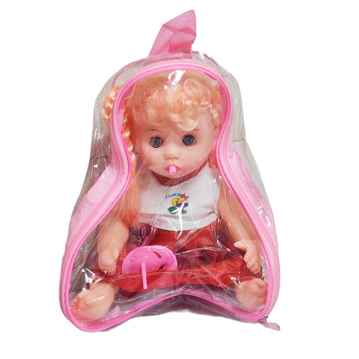 Muñeca Vestido Con Chupo En Bolso Juguete Niñas