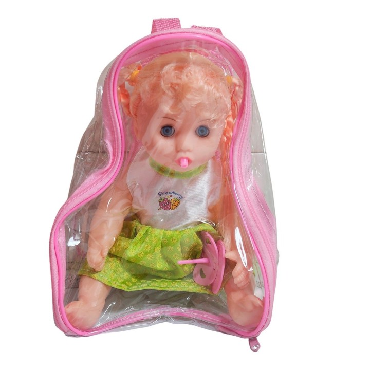Muñeca Vestido Con Chupo En Bolso Juguete Niñas