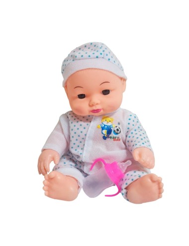 Muñeco Bebe Pijama Con Tetero En Bolso Juguete Niñas