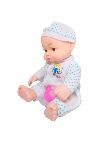 Muñeco Bebe Pijama Con Tetero En Bolso Juguete Niñas