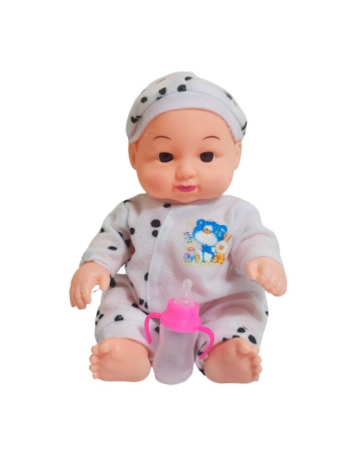 Muñeco Bebe Pijama Con Tetero En Bolso Juguete Niñas