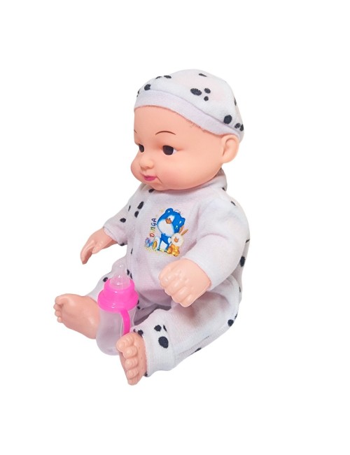 Muñeco Bebe Pijama Con Tetero En Bolso Juguete Niñas