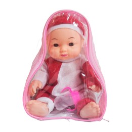 Muñeco Bebe Pijama Con Tetero En Bolso Juguete Niñas