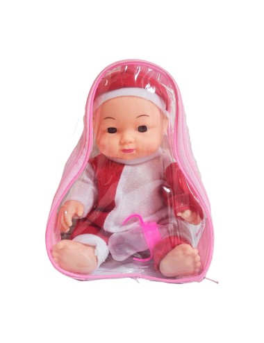 Muñeco Bebe Pijama Con Tetero En Bolso Juguete Niñas