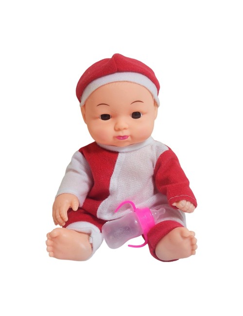 Muñeco Bebe Pijama Con Tetero En Bolso Juguete Niñas