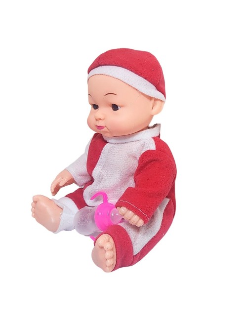 Muñeco Bebe Pijama Con Tetero En Bolso Juguete Niñas