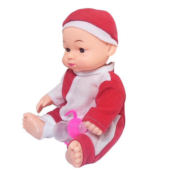 Muñeco Bebe Pijama Con Tetero En Bolso Juguete Niñas