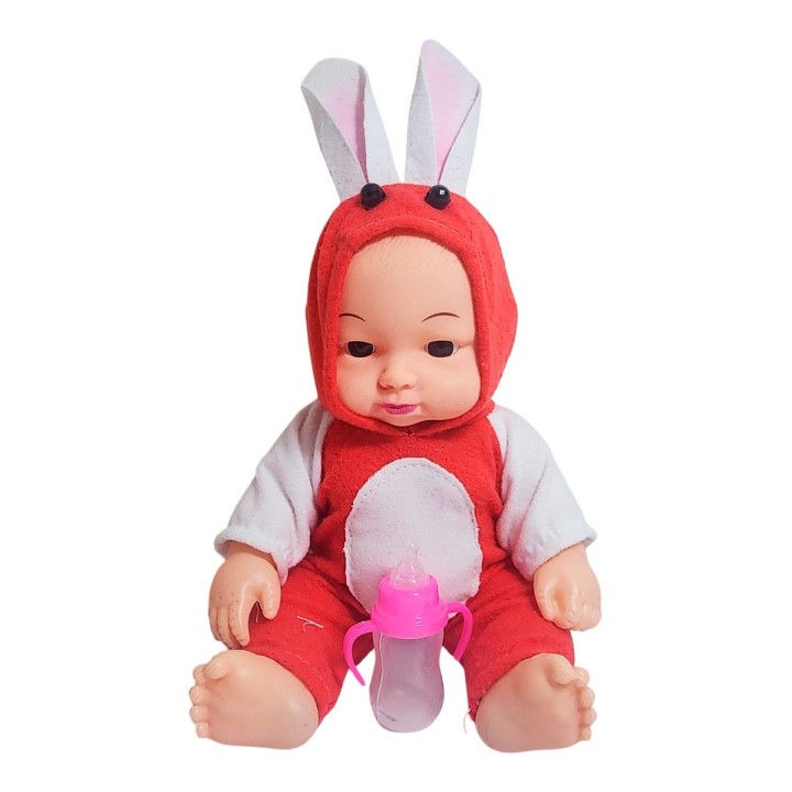 Muñeco Bebe Con Tetero Y Pijama En Bolso Juguete Niñas
