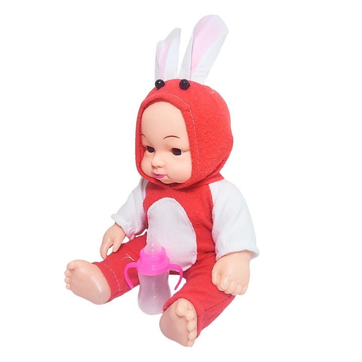 Muñeco Bebe Con Tetero Y Pijama En Bolso Juguete Niñas