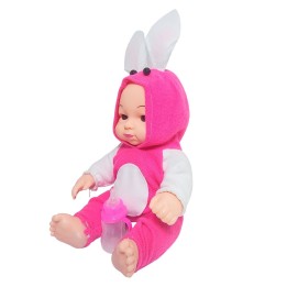 Muñeco Bebe Con Tetero Y Pijama En Bolso Juguete Niñas