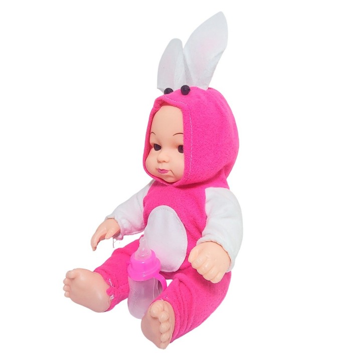 Muñeco Bebe Con Tetero Y Pijama En Bolso Juguete Niñas