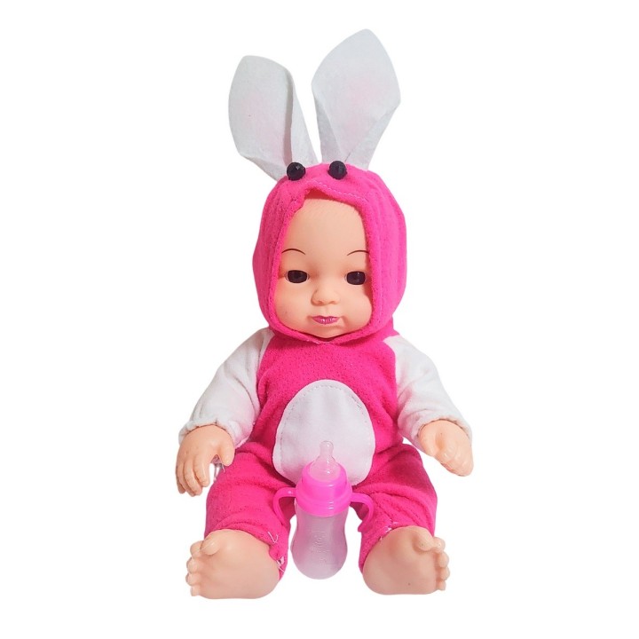 Muñeco Bebe Con Tetero Y Pijama En Bolso Juguete Niñas