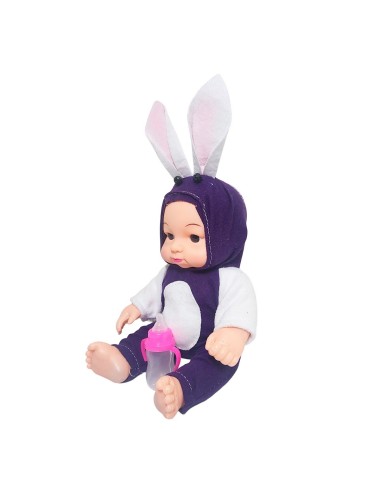 Muñeco Bebe Con Tetero Y Pijama En Bolso Juguete Niñas