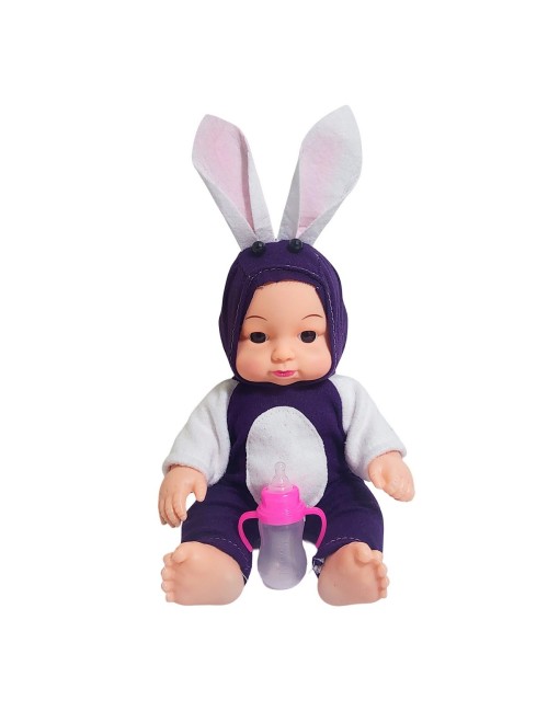 Muñeco Bebe Con Tetero Y Pijama En Bolso Juguete Niñas