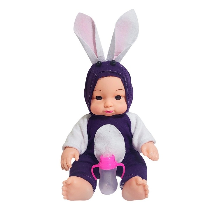 Muñeco Bebe Con Tetero Y Pijama En Bolso Juguete Niñas