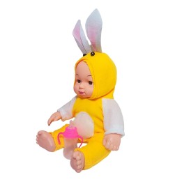 Muñeco Bebe Con Tetero Y Pijama En Bolso Juguete Niñas