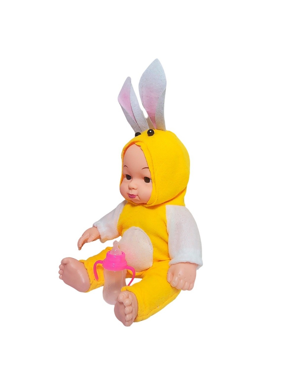 Muñeco Bebe Con Tetero Y Pijama En Bolso Juguete Niñas