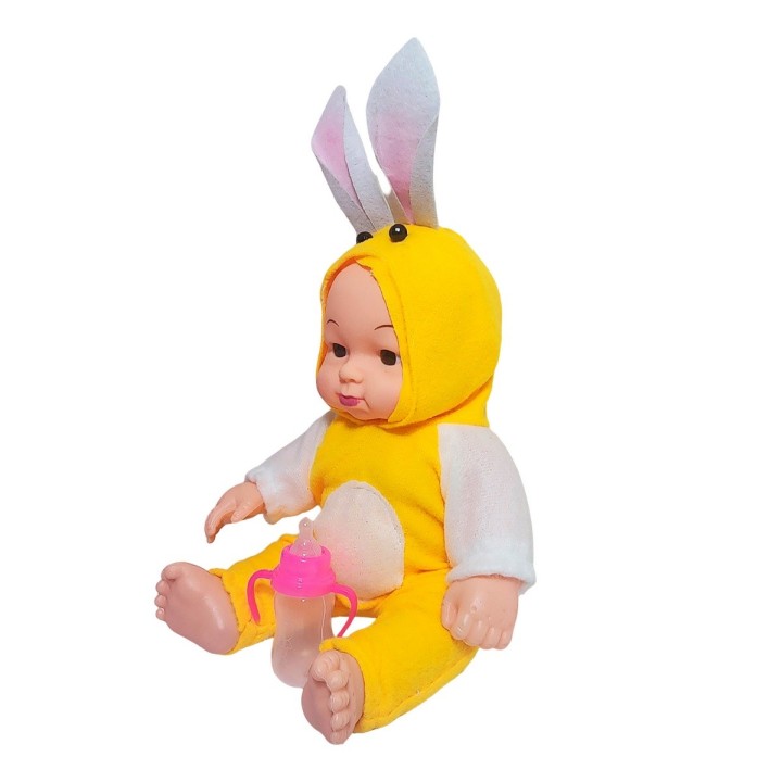 Muñeco Bebe Con Tetero Y Pijama En Bolso Juguete Niñas