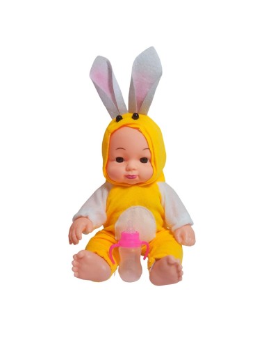 Muñeco Bebe Con Tetero Y Pijama En Bolso Juguete Niñas