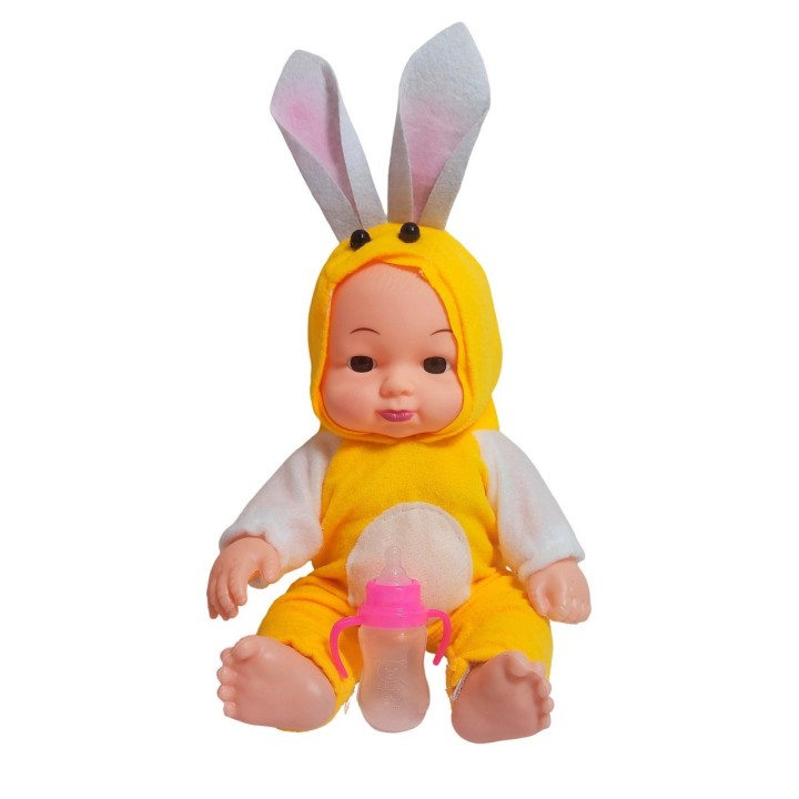 Muñeco Bebe Con Tetero Y Pijama En Bolso Juguete Niñas