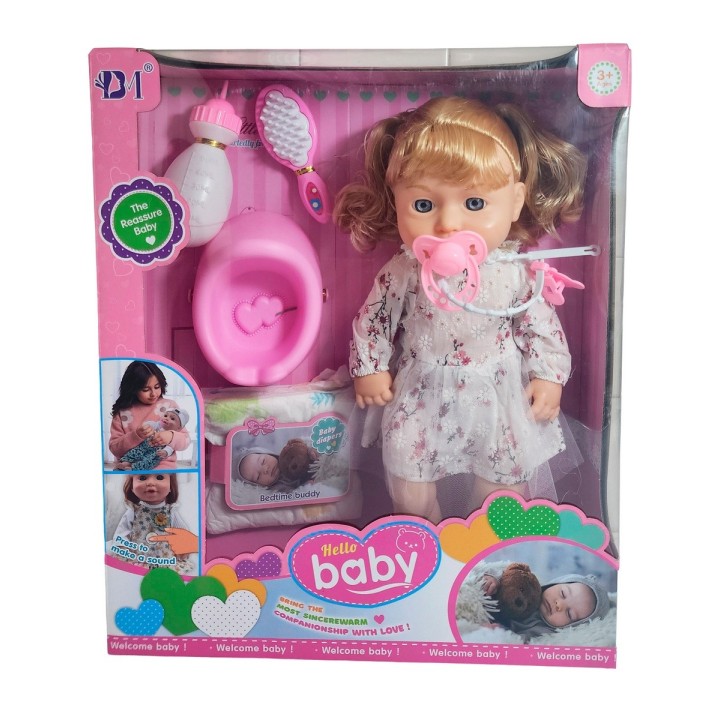 Muñeca Bebe Realista Peine Tetero Pañal De Juguete Niñas