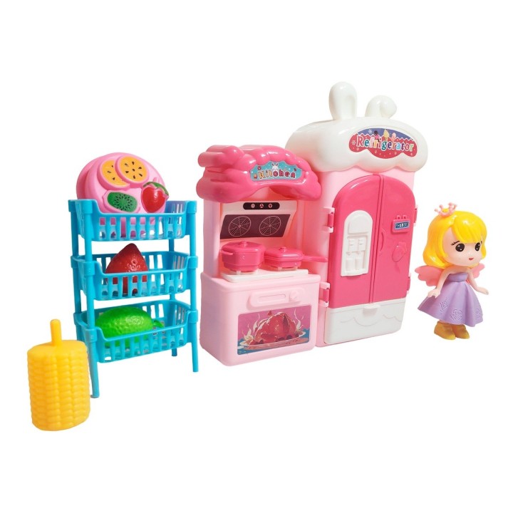 Muñeca Juguete Niñas + Accesorios De Cocina Interactivo