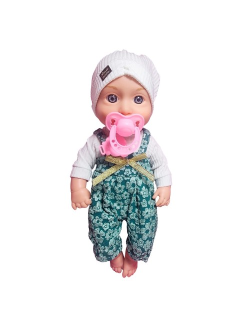 Muñeco Bebe Realista Con Pijama Sonajero Pañal De Juguete
