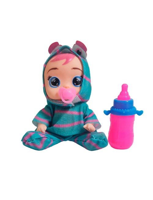 Muñeca Mini Pijama Colores + Chupo Y Tetero Juguete Niñas