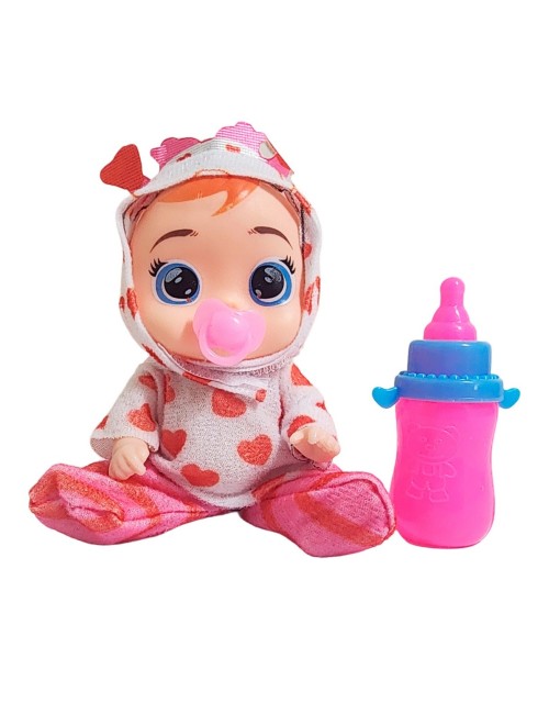Muñeca Mini Pijama Colores + Chupo Y Tetero Juguete Niñas