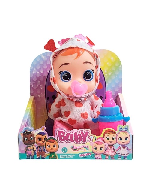 Muñeca Mini Pijama Colores + Chupo Y Tetero Juguete Niñas