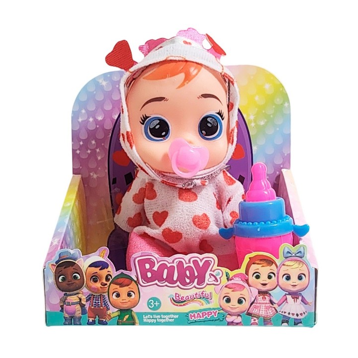 Muñeca Mini Pijama Colores + Chupo Y Tetero Juguete Niñas