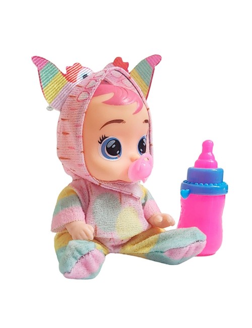 Muñeca Mini Pijama Colores + Chupo Y Tetero Juguete Niñas