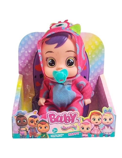 Muñeca Mini Pijama Colores + Chupo Y Tetero Juguete Niñas