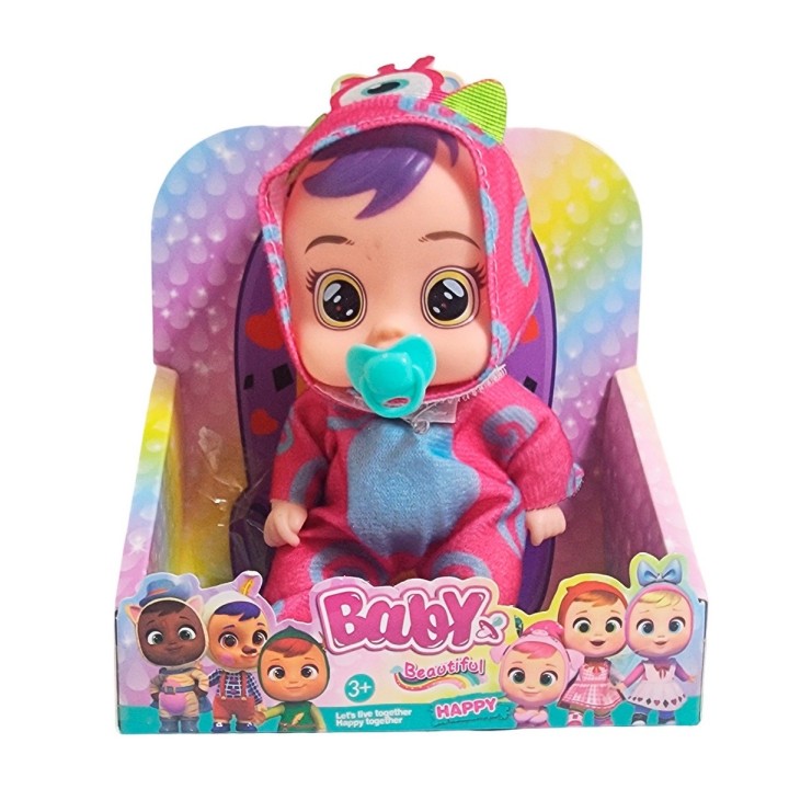 Muñeca Mini Pijama Colores + Chupo Y Tetero Juguete Niñas