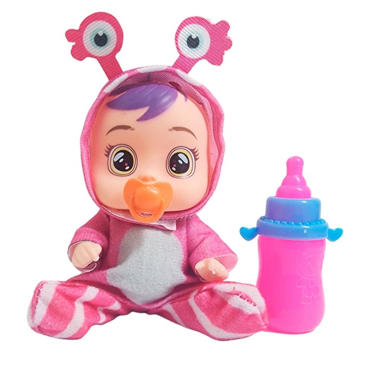 Muñeca Mini Pijama Colores + Chupo Y Tetero Juguete Niñas