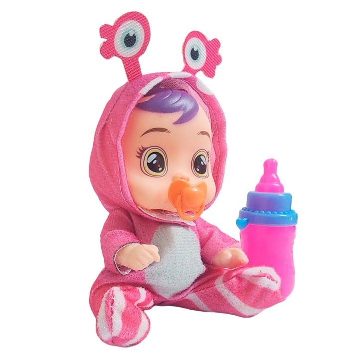 Muñeca Mini Pijama Colores + Chupo Y Tetero Juguete Niñas