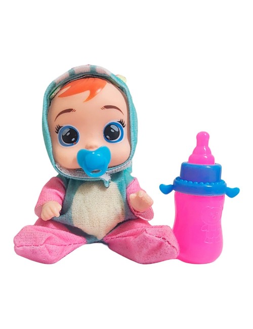 Muñeca Mini Pijama Colores + Chupo Y Tetero Juguete Niñas