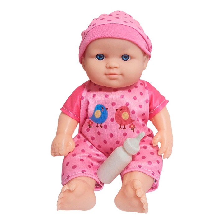 Muñeca Con Vestido Figura + Tetero Juguete Niñas