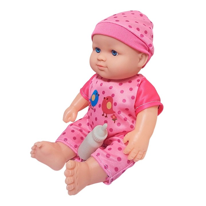Muñeca Con Vestido Figura + Tetero Juguete Niñas