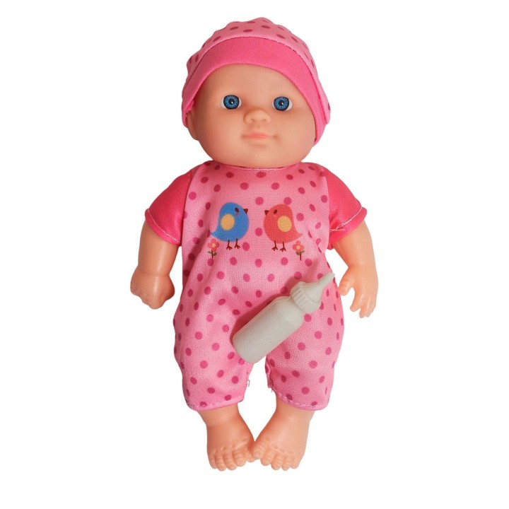 Muñeca Con Vestido Figura + Tetero Juguete Niñas