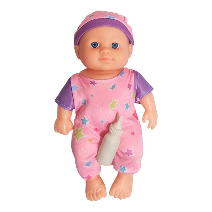Muñeca Con Vestido Figura + Tetero Juguete Niñas