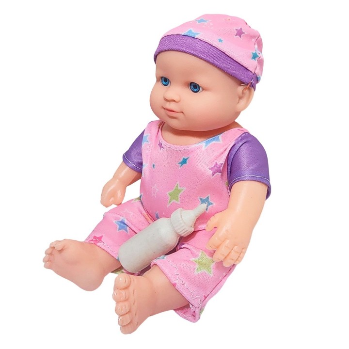 Muñeca Con Vestido Figura + Tetero Juguete Niñas