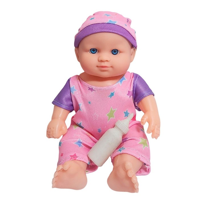 Muñeca Con Vestido Figura + Tetero Juguete Niñas