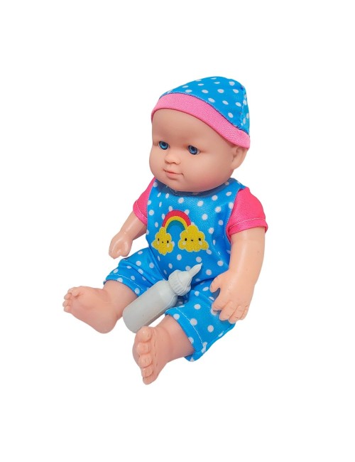 Muñeca Con Vestido Figura + Tetero Juguete Niñas