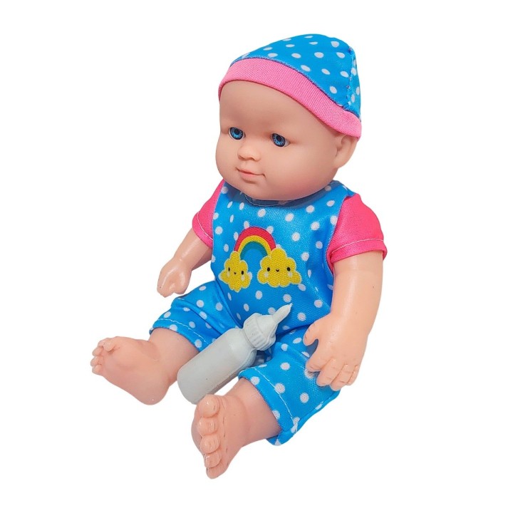 Muñeca Con Vestido Figura + Tetero Juguete Niñas