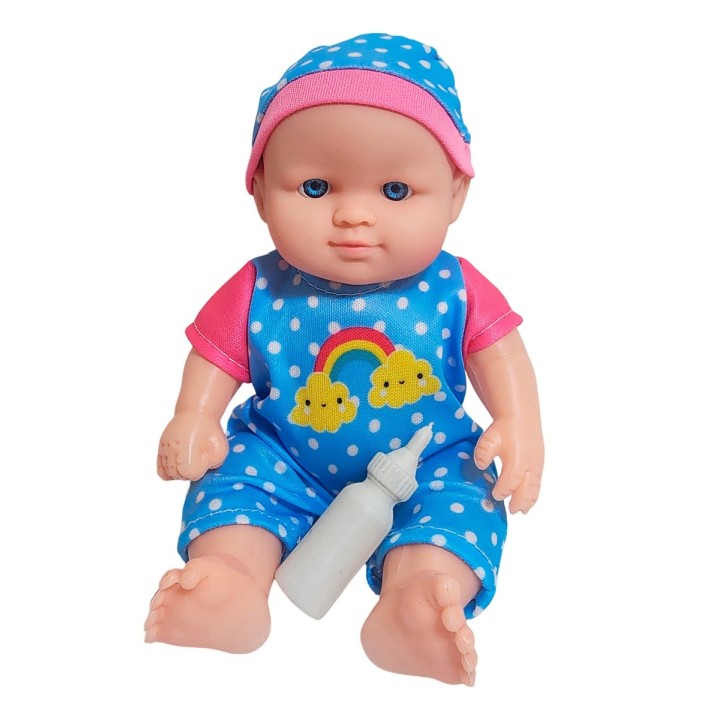 Muñeca Con Vestido Figura + Tetero Juguete Niñas